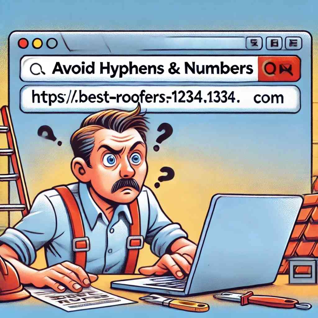 Humorous Image of a bad business domain name